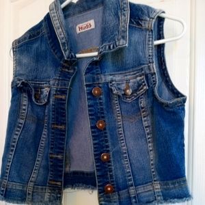Mudd denim frayed vest top